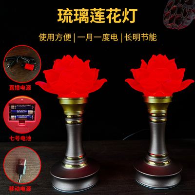 2026新款莲花灯插电电池佛堂灯长明灯观音led佛台灯佛前供灯家用