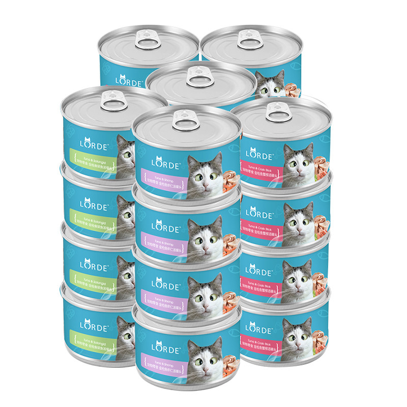 LORDE里兜猫罐头猫咪零食成幼猫营养湿粮混合口味汤罐80g*24罐