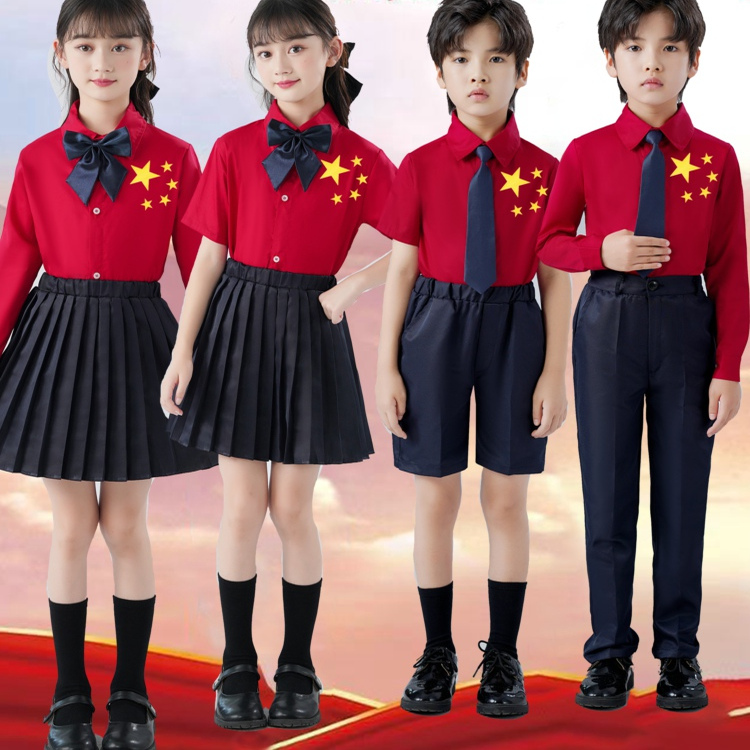 儿童大合唱演出服红领巾诗歌朗诵