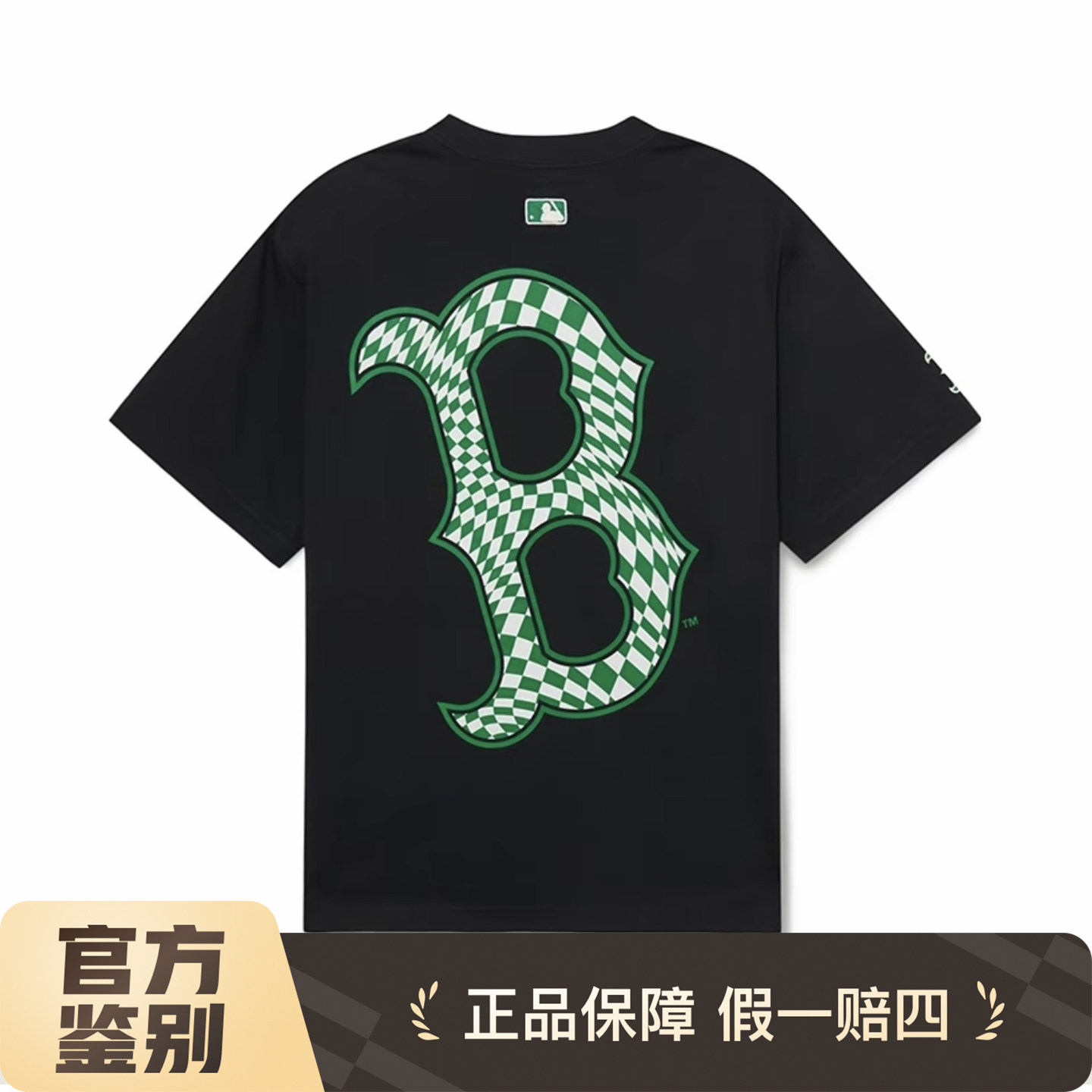MLB 波士顿红袜队 美式复古字母印花圆领套头短袖T恤 3ATSO0233
