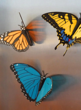 跨境新款 Butterfly Fridge Magnets 蝴蝶冰箱磁贴个性创意磁铁贴