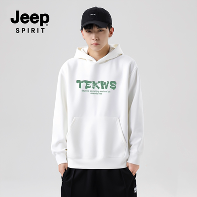 JEEP SPIRIT秋冬季连帽卫衣男女同款宽松休闲百搭长袖帽衫外套4