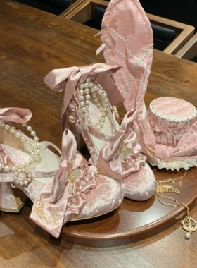 定金【缎带圣歌】优雅复古lolita鞋重工cla系华丽花嫁款高跟鞋