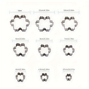 跨境 雪花不锈钢饼干模9件套 圣诞翻糖蛋糕模DIY烘焙工具现货
