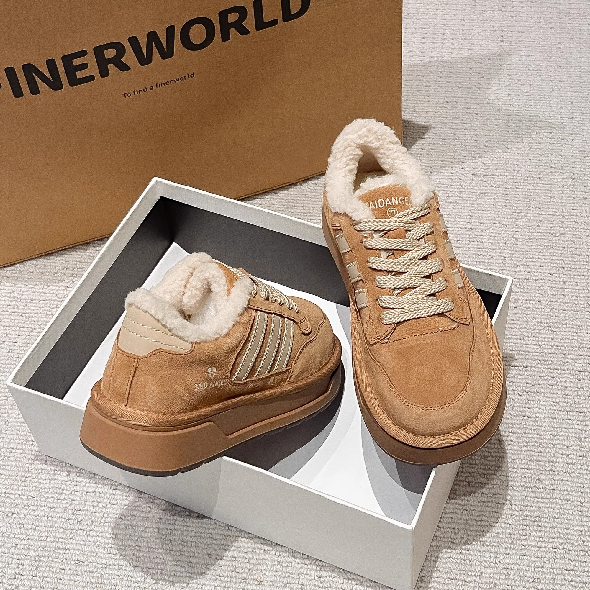 港风复古美拉德板鞋女2025冬新款保暖防滑棉鞋爆款厚底加绒德训鞋