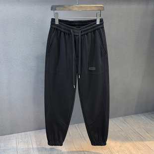 专柜高端重磅加绒加厚运动裤男士2025新款宽松束脚裤秋冬休闲卫裤