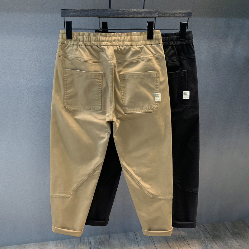 高支纯棉水洗卡其色潮牌休闲裤男工装裤微宽松锥形小直筒哈伦裤子,男装,休闲裤,淘宝优惠券,粉丝福利购,淘宝优惠卷