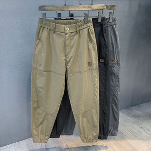 新款 美式 工装 亲肤凉感透气复古潮牌休闲裤 宽松束脚裤 夏季 裤 子 男士