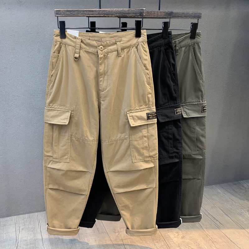 美式多口袋直筒工装裤休闲长裤潮