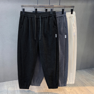 秋冬百搭束脚卫裤 宽松运动长裤 男士 专柜高端重磅雪尼尔加绒休闲裤