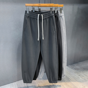 男士 宽松休闲裤 秋冬运动裤 美式 子 男款 超柔百搭深灰色加绒束脚卫裤