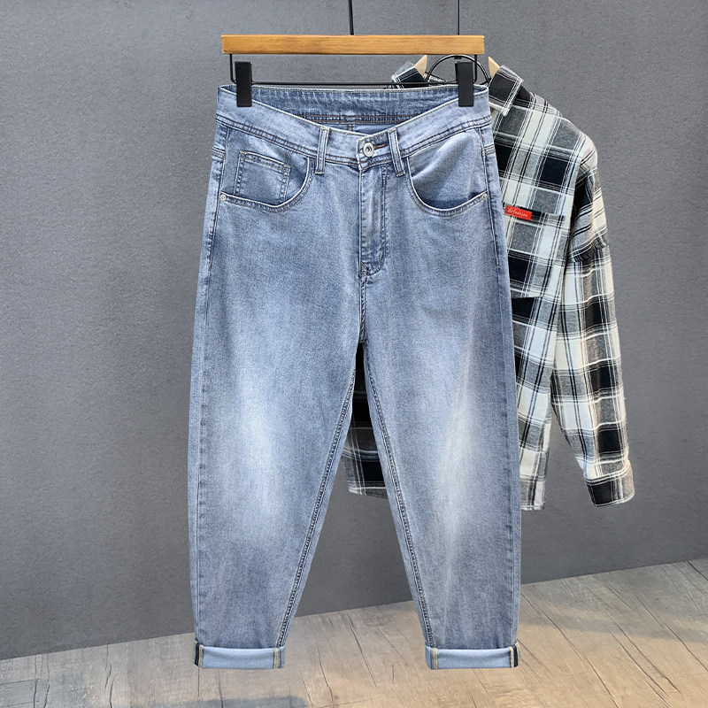 浅蓝色莱赛尔冰丝牛仔裤男士2025新款夏季薄款宽松直筒休闲长裤子,男装,牛仔裤,淘宝优惠券,粉丝福利购,淘宝优惠卷