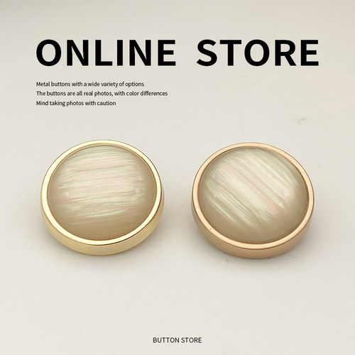 小香风珠光女士外套上衣扣子风衣