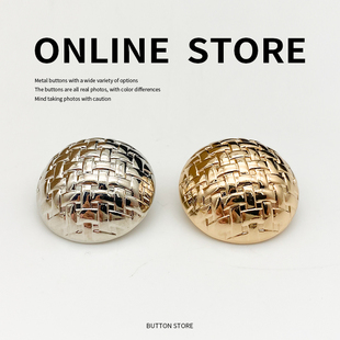 时尚金色大衣风衣皮草蘑菇纽扣金属高档质感外套西装扣子圆形钮扣