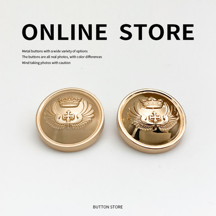 高端翅膀金色英伦风男女大衣外套风衣扣纽扣金属西装上衣毛衣扣子