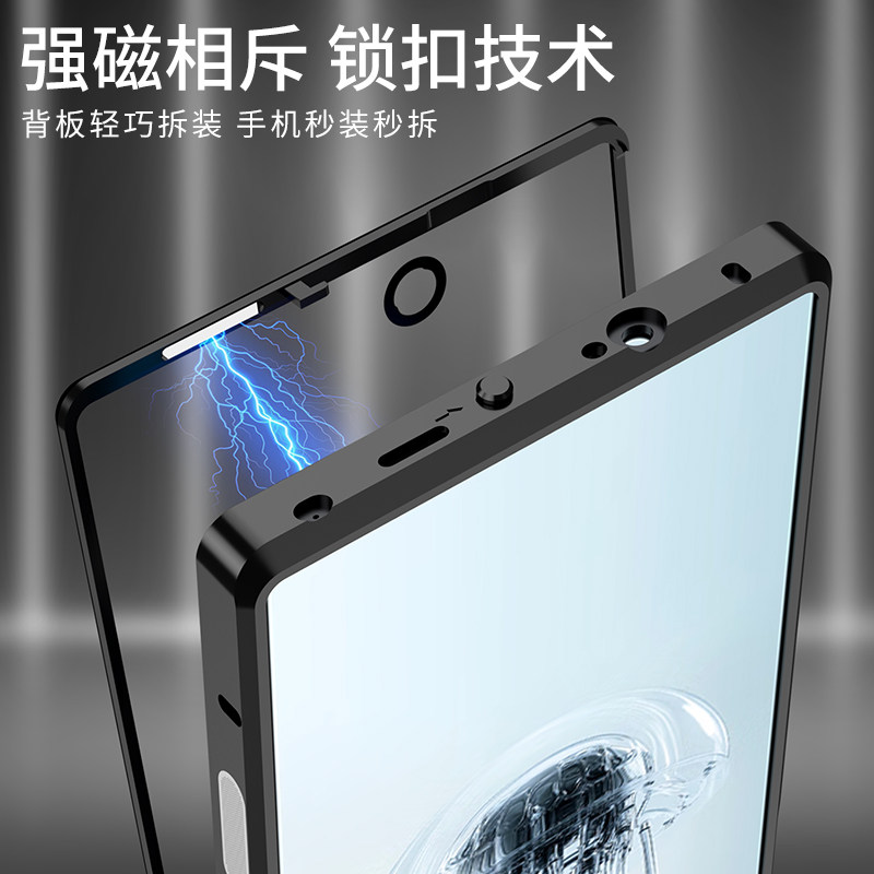 适用红魔10pro手机壳新款金属边框红魔10pro+透明玻璃全包防摔铝合金努比亚实体肩键十pro超薄保护壳个性创意
