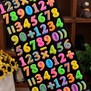 数字字母立体卡通泡泡贴画scrapbook stickers儿童趣味装饰粘贴纸