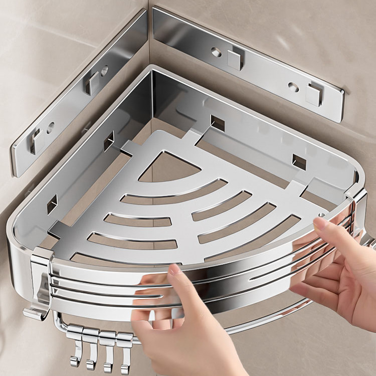 304不锈钢浴室置物架壁挂免打孔