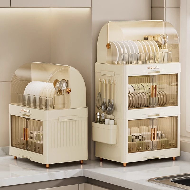 碗筷收纳盒家用带盖沥水置物架