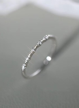 925镀银闪钻戒指小众高级感食指