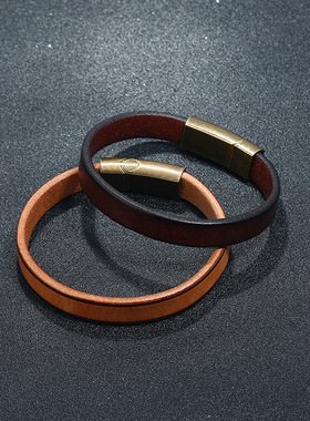 欧美时尚潮男手镯简约百搭男士牛