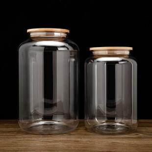 陈皮鱼胶密封罐PET陈皮储存罐加厚透明槊料罐滋补药材干货木盖