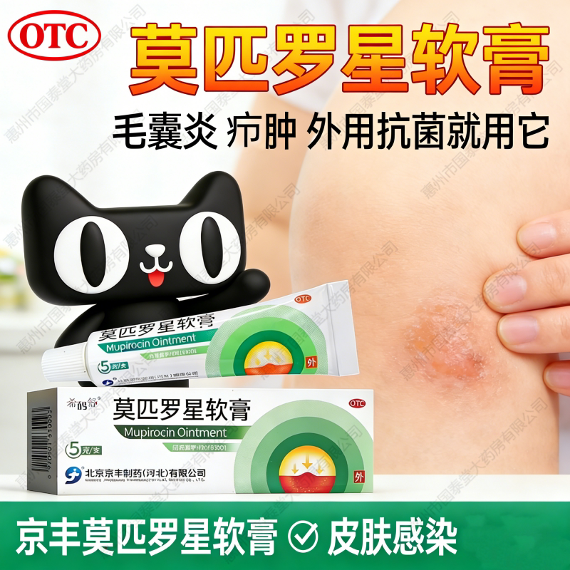 【京丰制药】莫匹罗星软膏2%*5g*1支/盒图片
