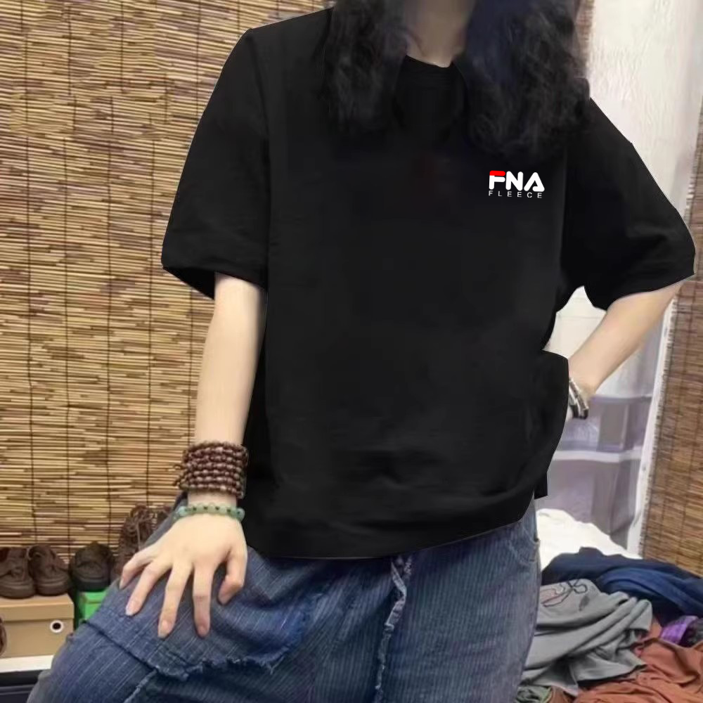 菲乐官方旗舰店正品黑色短袖女