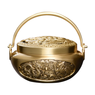 龙凤呈祥暖手炉铜火炉火铳结婚烘缸脚炉国风家用室内香炉旺夫炉