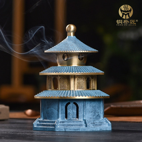 新中式纯铜香炉家用大天坛香薰炉