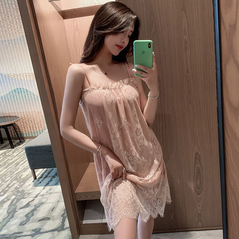 性感吊带睡裙女冰丝睡衣