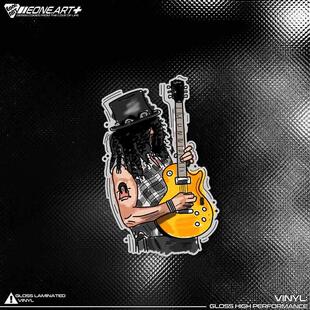 EONE反光车贴 吉他大师SLASH演出水彩画风格Gibson室内外防水贴纸