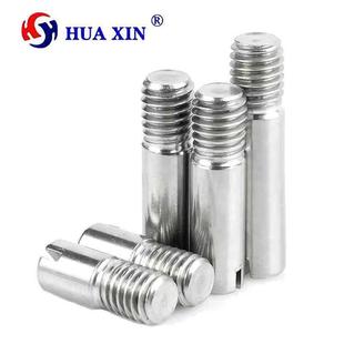 开 M10 槽无头销304不锈钢一字槽圆柱销GB878外螺纹定位销钉M2