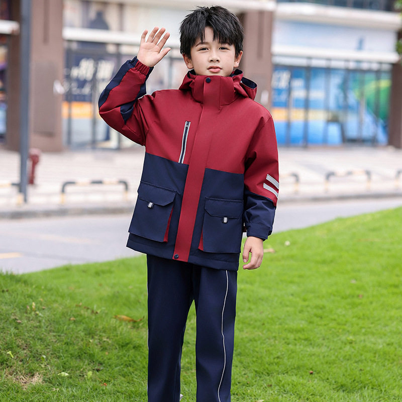 新款班服初中生校服团购三件套高中生小学生六年级冲锋衣校服套装
