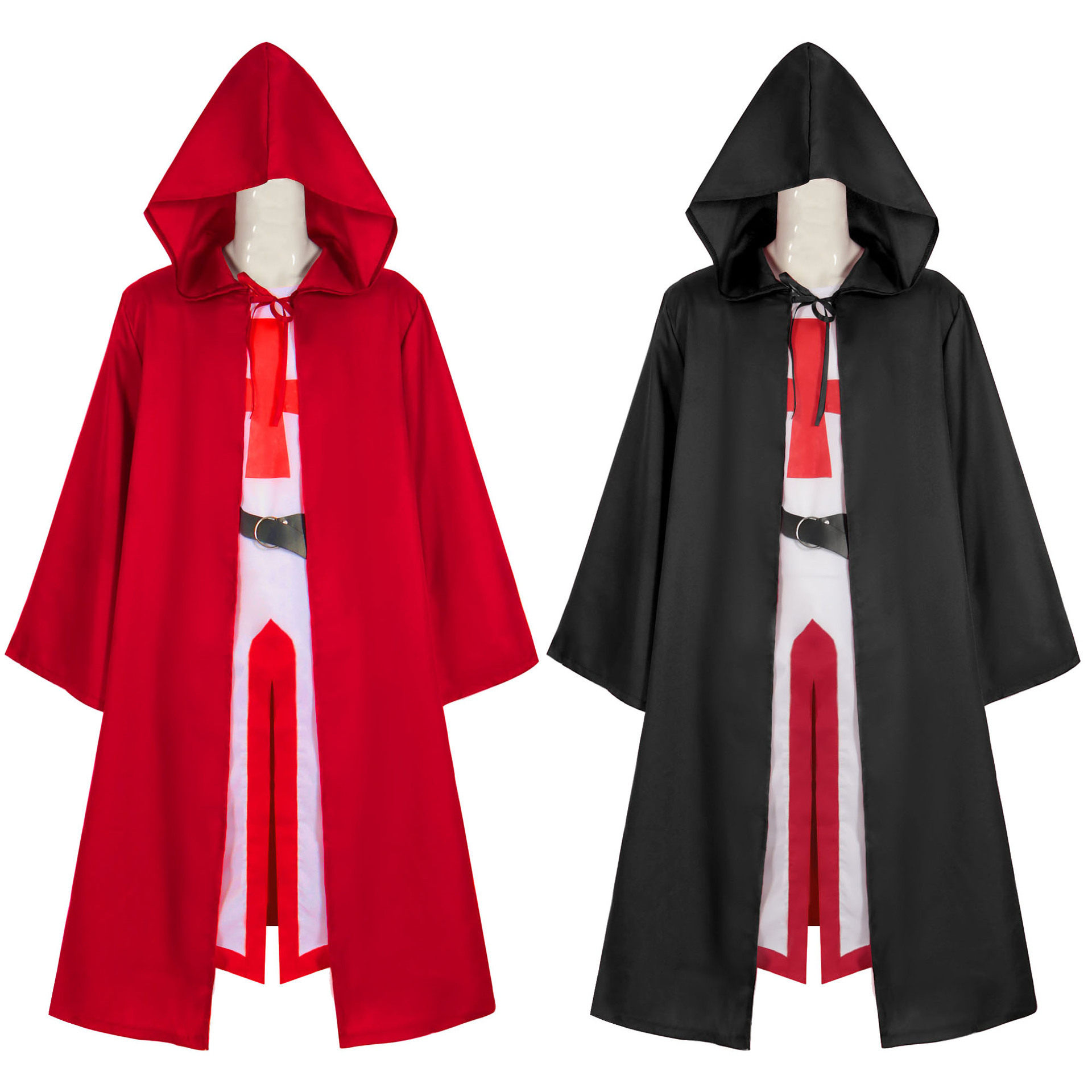 2025欧美新款中世纪圣殿骑士cos服女舞会服装派对长袍外贸演出服图片