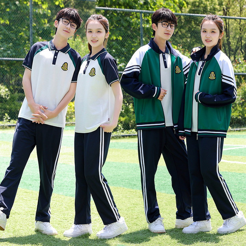 春季中学生班服套装小学生校服三件套学院风初中高中生运动会团体图片