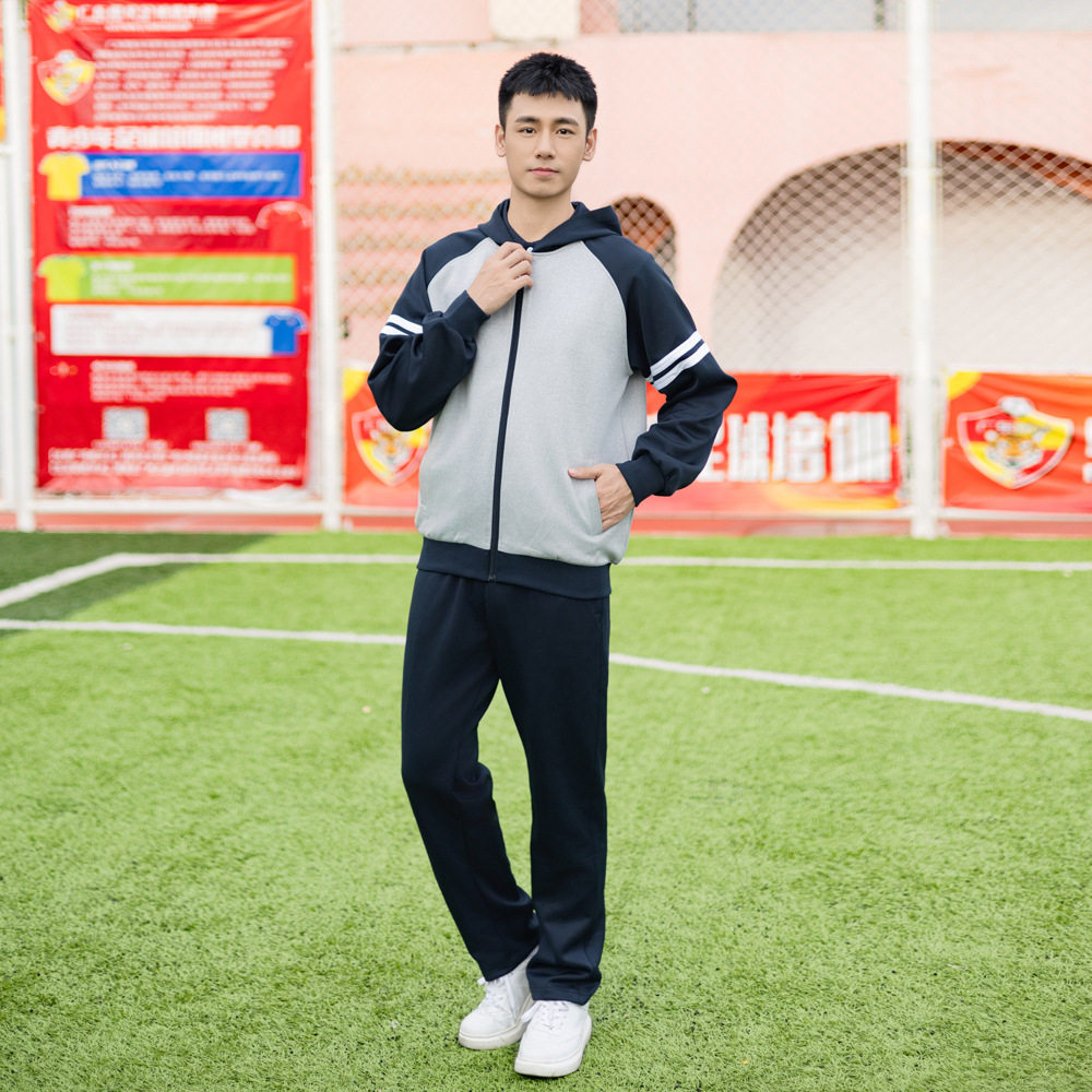 校服套装秋季学院风班服三件套春秋款运动服装深蓝三件套150码