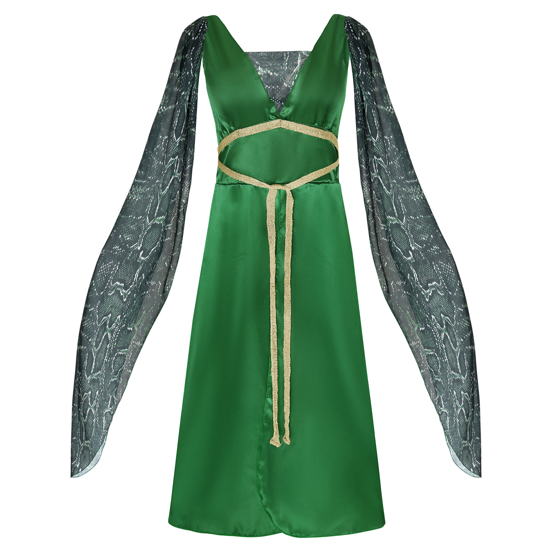 万圣节服装 儿童希腊神话青色戈耳工蛇发女妖cosplay美杜莎表演服
