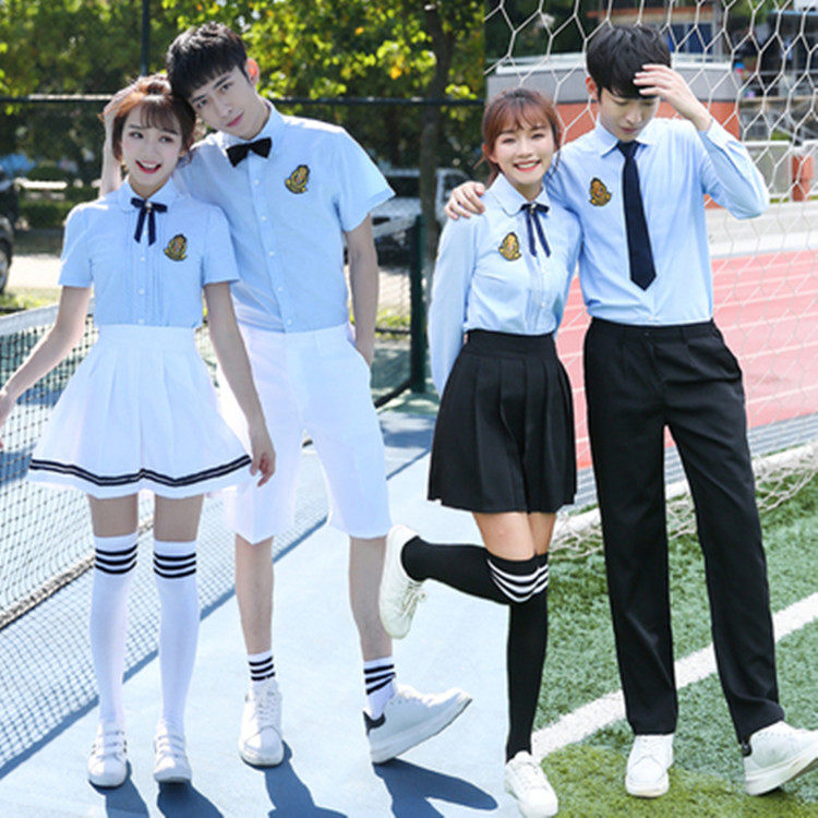 校服套装毕业班服夏季衬衫初中高中学生制服学院风女韩版英伦校园