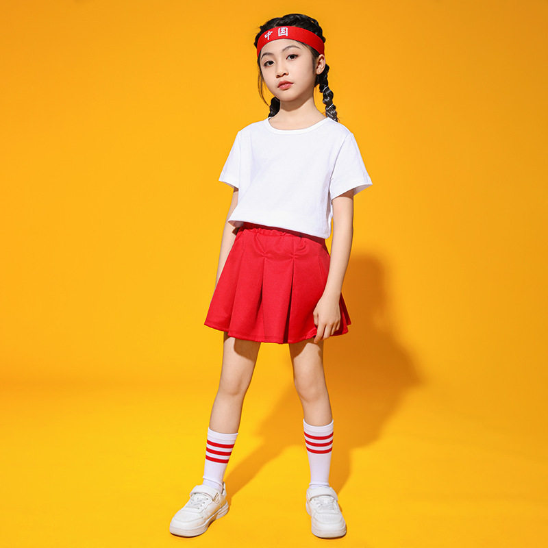 元旦儿童啦啦队演出服幼儿园中小学生大合唱红歌表演服装男童女童