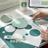 可得优切圆器划圆刀圆规刀贺卡纸艺剪纸折纸纸雕手工圆规开圆割圆裁圆弧形照片贺卡13202