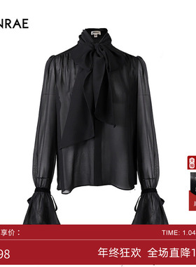 ERINRAE丨重磅真丝荷叶边设计感双飘领气质百搭衬衫 ED314017SE20
