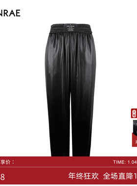ERINRAE丨夏季薄款醋酸长裤黑色休闲显瘦舒适裤子EF236202TA20