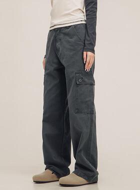 CTB CaptainBeer美式高街水洗做旧工装裤男女直筒长裤宽松休闲裤