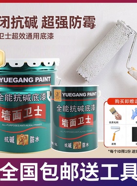 粤港白色翻新底漆旧屋装修涂料乳胶漆墙面漆无添加防潮毛坯房净味