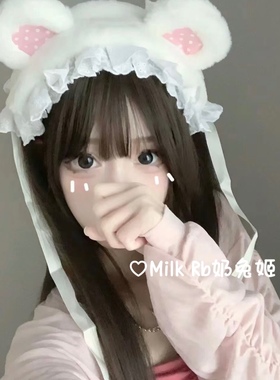 奶兔姬*糖果小熊/ 少女Lolita头饰熊耳发带漫展蝴蝶结兽耳KC蕾丝