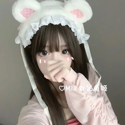 奶兔姬*糖果小熊/ 少女Lolita头饰熊耳发带漫展蝴蝶结兽耳KC蕾丝