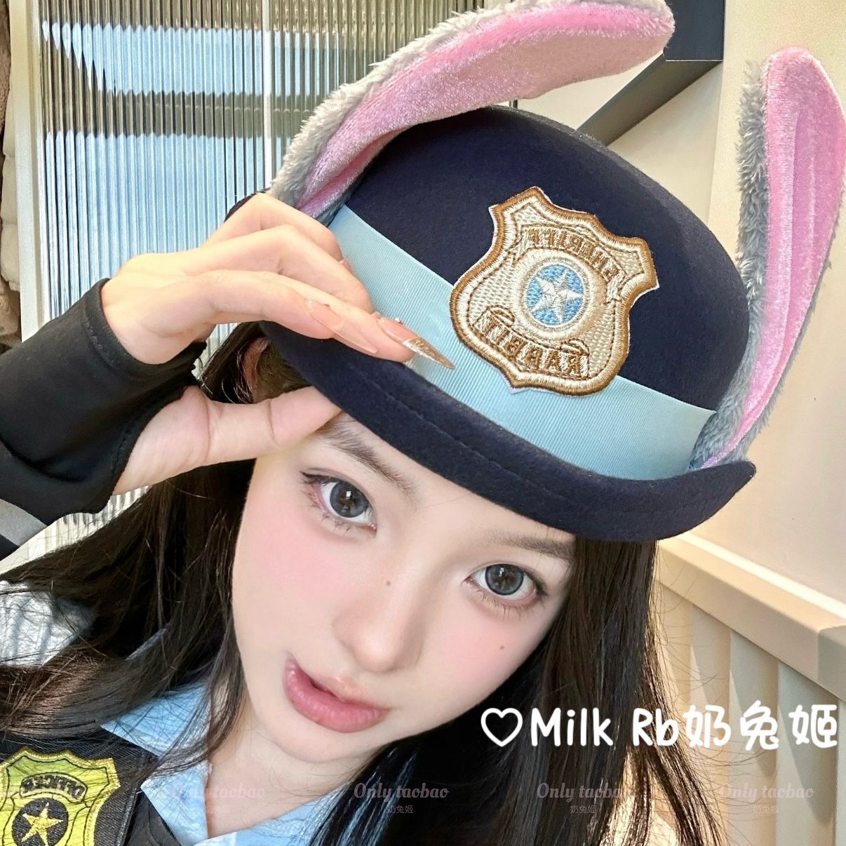 奶兔姬*兔兔警官/ 朱迪兔耳帽卡通疯狂动物拍照圆顶贝雷帽cos道具