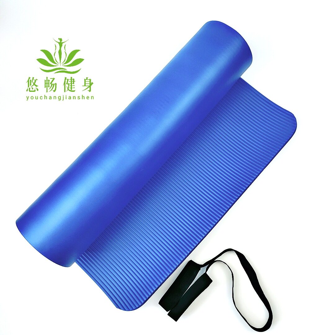 批发高密度nbr瑜伽垫加厚条纹防滑健身垫子儿童舞蹈可折叠练功垫