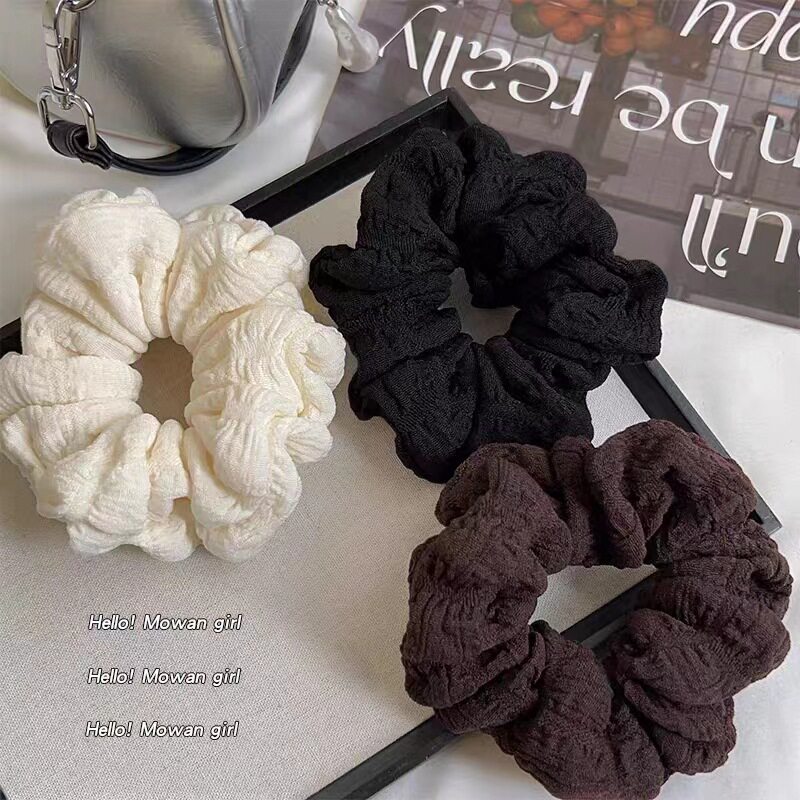泡芙大肠发圈女扎马尾丸子头简约百搭气质发绳发圈白色大肠发圈女